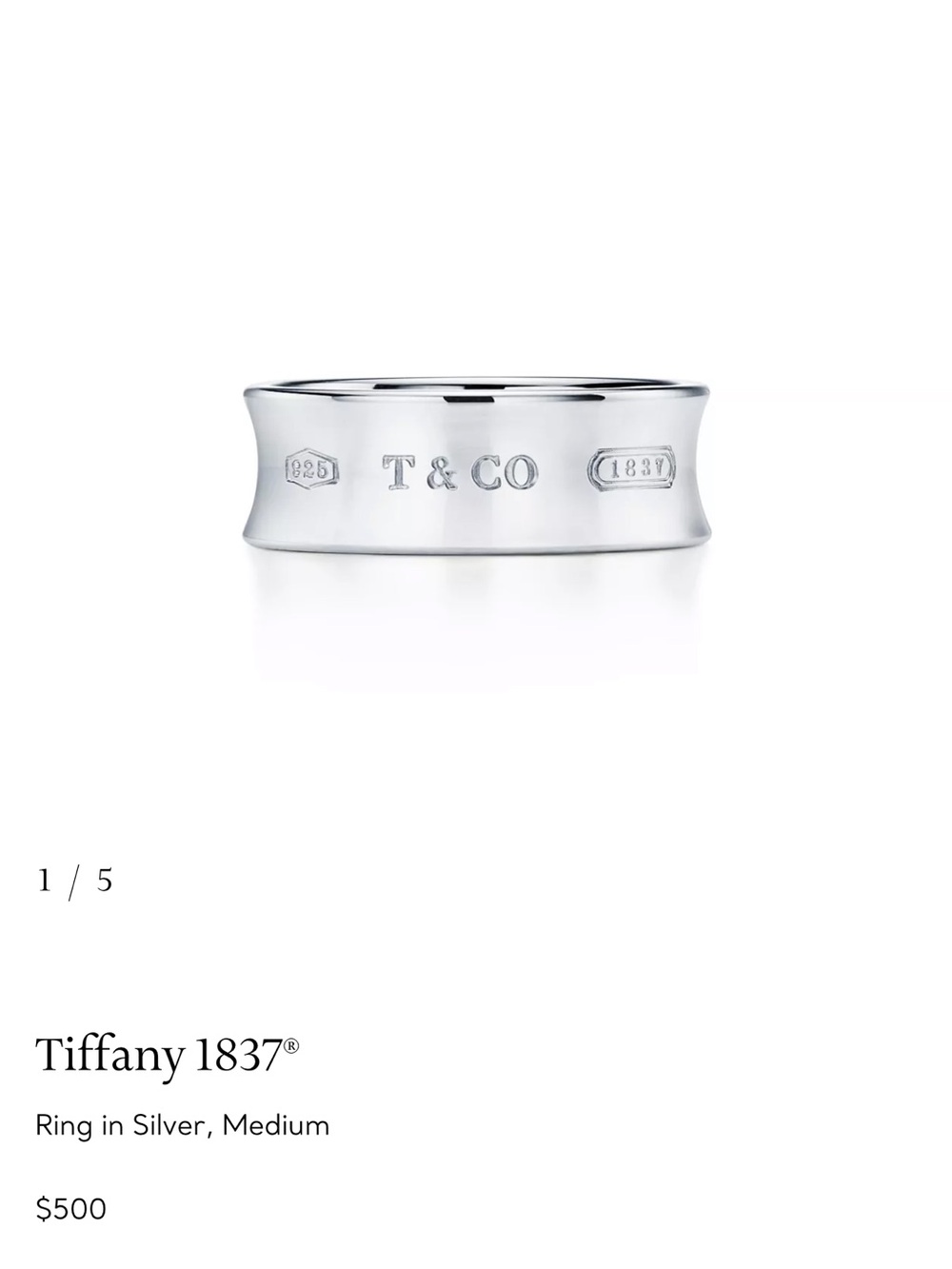 Tiffany & Co. Silver T & CO Stamped Band